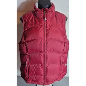 L.L. Bean Womens Misses Goose Down Puffer Vest L Large Maroon Full-Zip